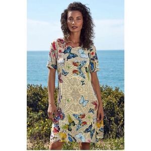 Johnny Was Mitchi Butterfly Floral Swing Dress